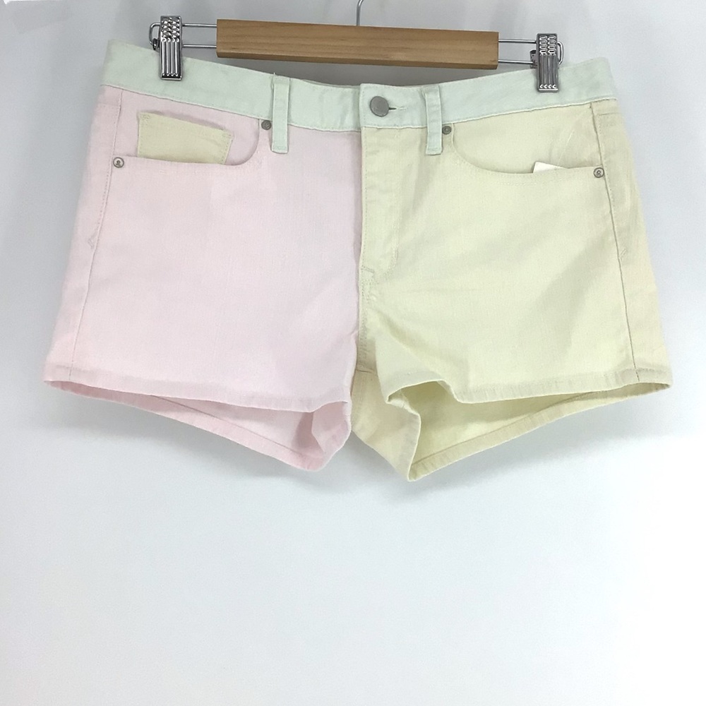 Gap 1969 Maddie Colorblock Slim Denim Shorts